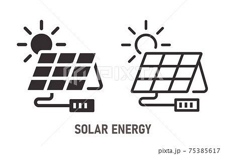 Solar energy icon on white background. Vector illustration. 75385617