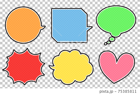 Colorful speech bubble set illustration material Colorful speech bubble set illustration material 75385811