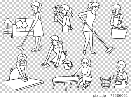 Woman cleaning _ set 02 Woman cleaning _ set 02 75386061