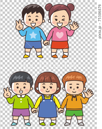 Children holding hands, friends, friends 75386876