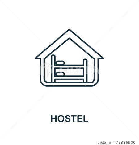 Hostel icon. Simple line element Hostel symbol...のイラスト素材 [75386900] - PIXTA