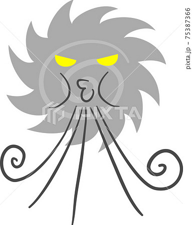 暴風を引き起こす台風　顔付き 75387366