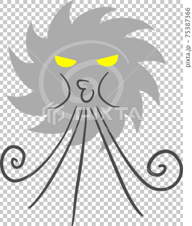 暴風を引き起こす台風　顔付き 75387366