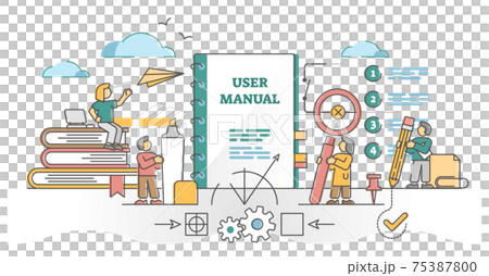 User Manual guide as information help support text for user outline concept 75387800