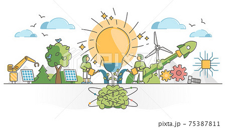 Innovation as creative idea thinking brainstorm process scene outline concept Innovation as creative idea thinking brainstorm process scene outline concept 75387811