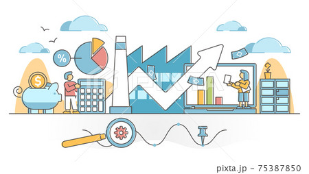 Microeconomics as financial local business economical stats outline concept 75387850