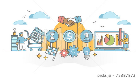 Procurement management occupation symbolic routine scene outline concept Procurement management occupation symbolic routine scene outline concept 75387872