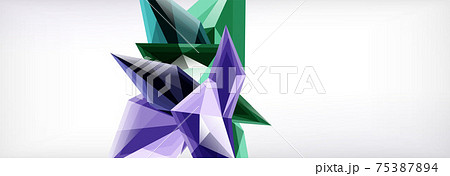 Vector 3d triangles and pyramids abstract background for business or technology presentations, internet posters or web brochure covers 75387894