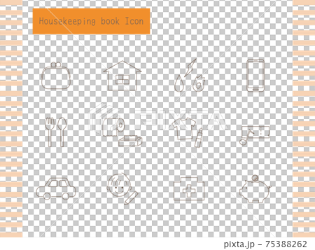 家計簿 アイコンセット(シンプル) 家計簿 アイコンセット(シンプル) 75388262