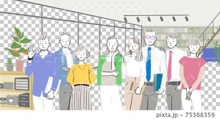 Illustration of male / female business team_office 75388359