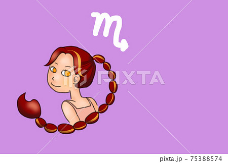 さそり座をイメージした女の子のイラスト素材