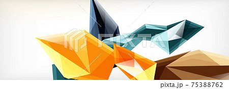 Vector 3d triangles and pyramids abstract background for business or technology presentations, internet posters or web brochure covers 75388762