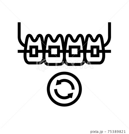 lingual tooth braces line icon vector illustration lingual tooth braces line icon vector illustration 75389821