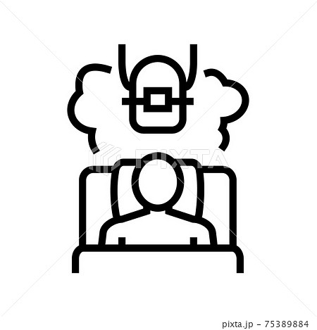 insomnia tooth braces line icon vector illustration 75389884