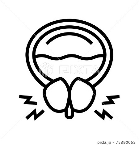 prostate blocking urine canal line icon vector illustration prostate blocking urine canal line icon vector illustration 75390065
