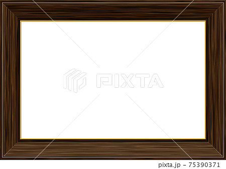木製でダークブラウンの額縁 フレームのイラスト素材 [75390371] - PIXTA