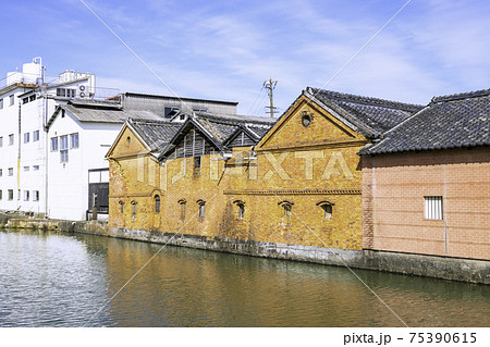 水郷都市柳川 並倉の景色 福岡県柳川市 の写真素材