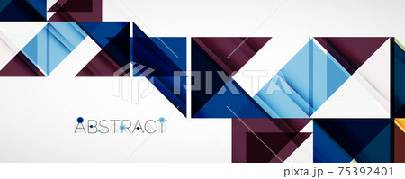 Set of vector triangle geometric backgrounds. Vector illustration for covers, banners, flyers and posters and other designs 75392401