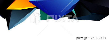 Triangle mosaic abstract background, 3d triangular low poly shapes. Geometric vector illustration for covers, banners, flyers and posters and other 75392434