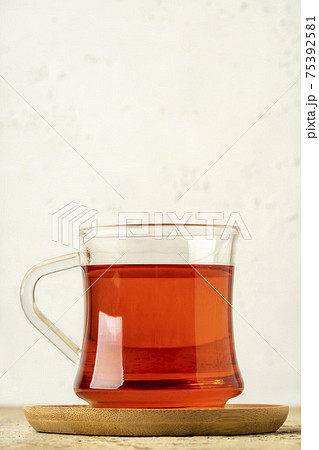 glass of Turkish tea on the table 75392581