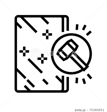 shockproof mirror line icon vector illustration 75393051