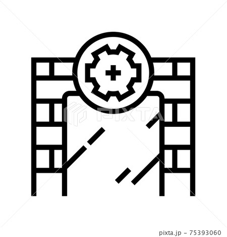 on wall installation mirror line icon vector illustration on wall installation mirror line icon vector illustration 75393060