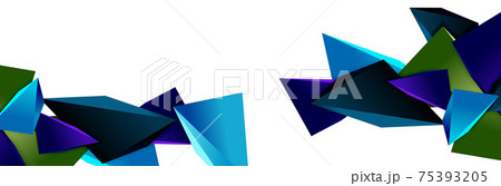Triangle mosaic abstract background, 3d triangular low poly shapes. Geometric vector illustration for covers, banners, flyers and posters and other 75393205