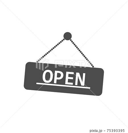 Open sign icon. Vector illustration, flat design. Open sign icon. Vector illustration, flat design. 75393395