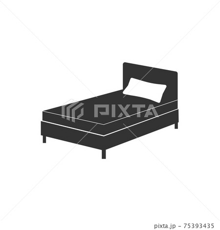 Single bed icon. Vector illustration, flat design. Single bed icon. Vector illustration, flat design. 75393435