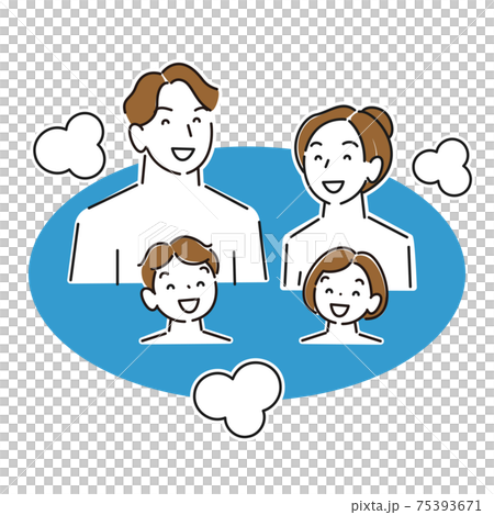 Family of 4 bathing Moderately simple illustration vector 75393671