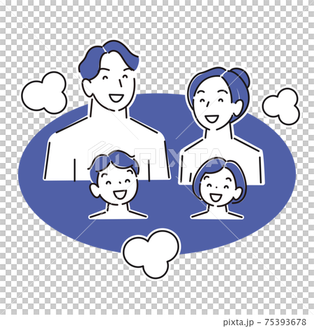 Family of 4 bathing Moderately simple illustration vector Family of 4 bathing Moderately simple illustration vector 75393678