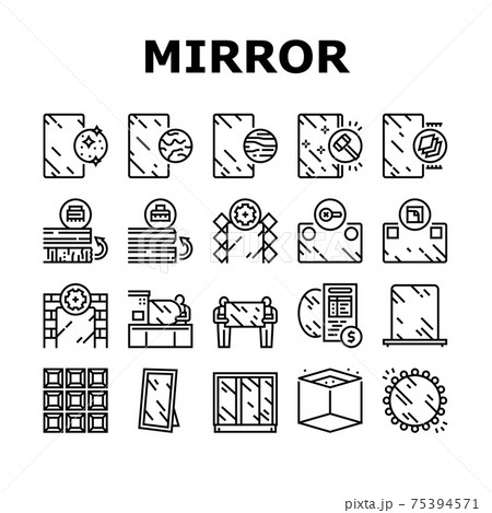 Mirror Installation Collection Icons Set Vector 75394571