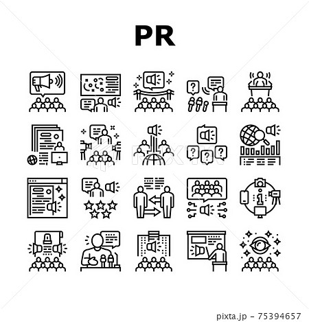 Pr Public Relations Collection Icons Set Vector Pr Public Relations Collection Icons Set Vector 75394657