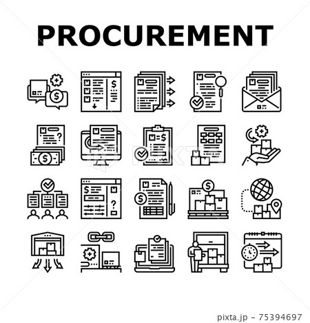 Procurement Process Collection Icons Set Vector Procurement Process Collection Icons Set Vector 75394697