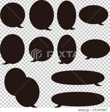 Balloon frame simple copy space vector black illustration material set Balloon frame simple copy space vector black illustration material set 75394967