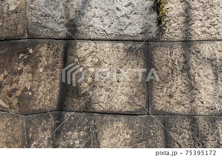 背景素材シリーズ 石垣 ブロック 石レンガの写真素材