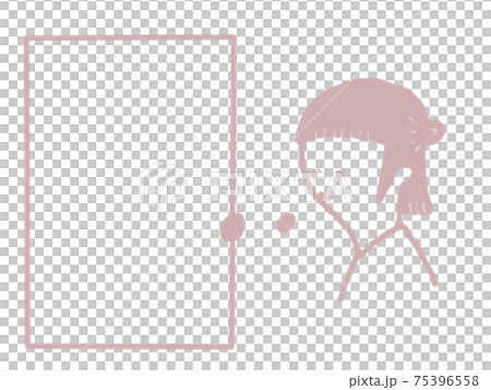 おんなのこの吹き出しイラスト 75396558