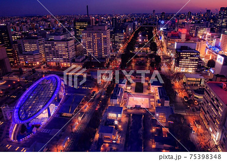 名古屋 テレビ塔からの栄の夜景 名古屋 テレビ塔からの栄の夜景 75398348