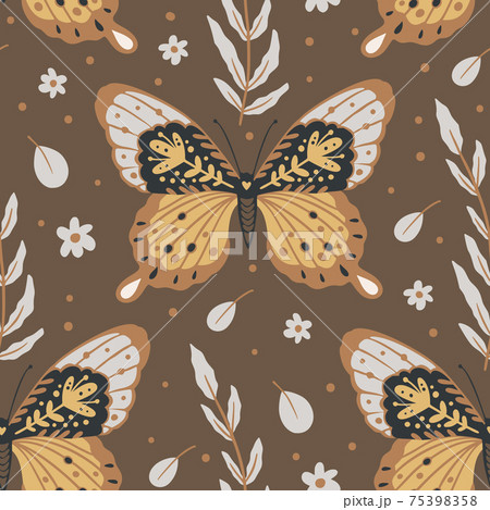 Butterfly boho insect seamless ethnic pattern. Butterfly boho insect seamless ethnic pattern. 75398358