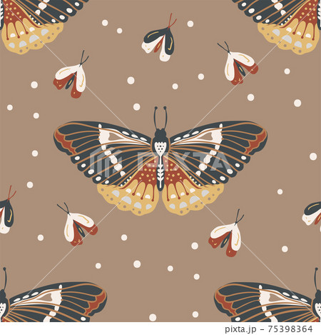 Butterfly boho insect seamless ethnic pattern. Butterfly boho insect seamless ethnic pattern. 75398364