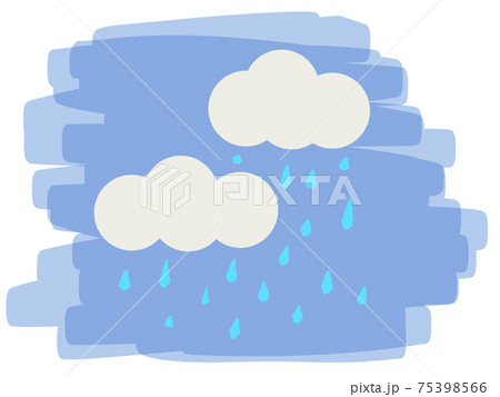 背景にもなる可愛い絵本風天気アイコンのイラスト素材