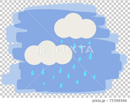 背景にもなる可愛い絵本風天気アイコンのイラスト素材