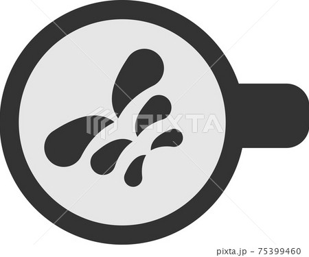 Vector coffee cup icon with a beautiful image. Top view. 75399460