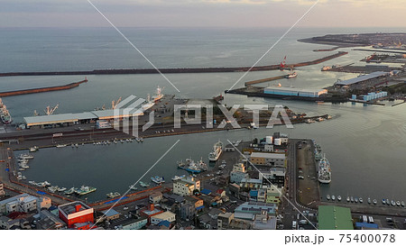 港の空撮　漁港　漁業 75400078