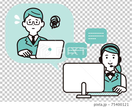 Correspondence between call center and operator women and customers Correspondence between call center and operator women and customers 75400121