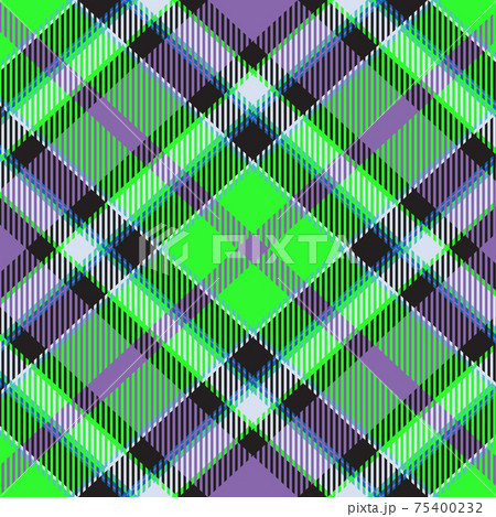 Scotland tartan seamless plaid texture with rhombuses and squares - Vector 75400232