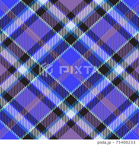 Scotland tartan seamless plaid texture with rhombuses and squares - Vector 75400233