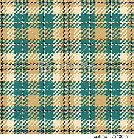 Scotland tartan seamless plaid texture with rhombuses and squares - Vector 75400259