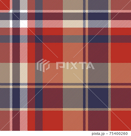 Scotland tartan seamless plaid texture with rhombuses and squares - Vector 75400260