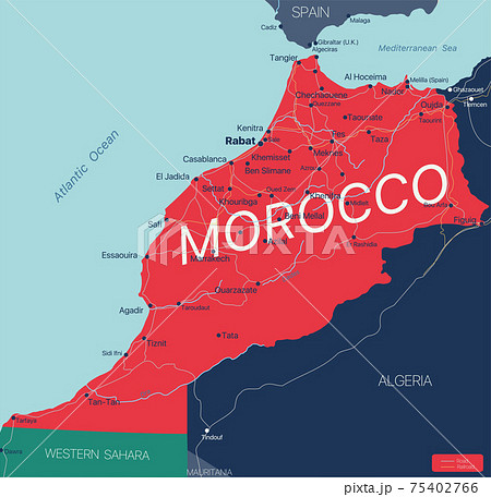 Morocco country detailed editable map Morocco country detailed editable map 75402766